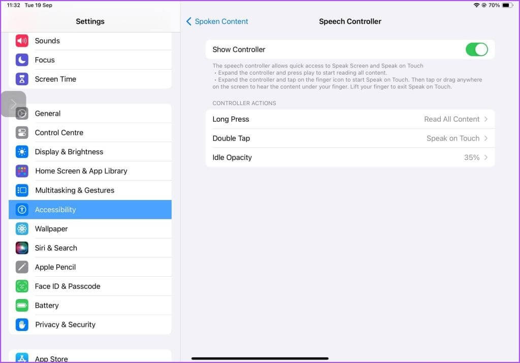 show-speech-controller-ipad-1024x715-1 كيفية جعل Siri يقرأ النص على iPhone وiPad وMac