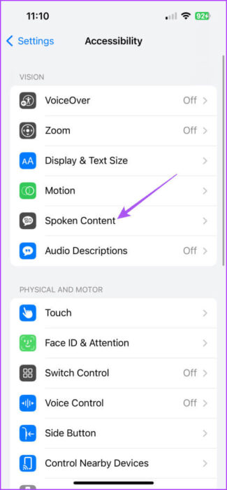 spoken-content-accessibility-iphone-475x1024-1-e1703889720603 كيفية جعل Siri يقرأ النص على iPhone وiPad وMac