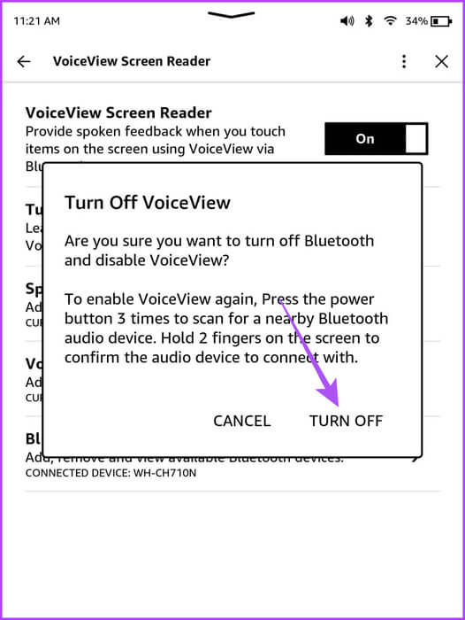 turn-off-voiceview-kindle-770x1024-1 كيفية استخدام تحويل النص إلى كلام Text-To-Speech على Amazon Kindle