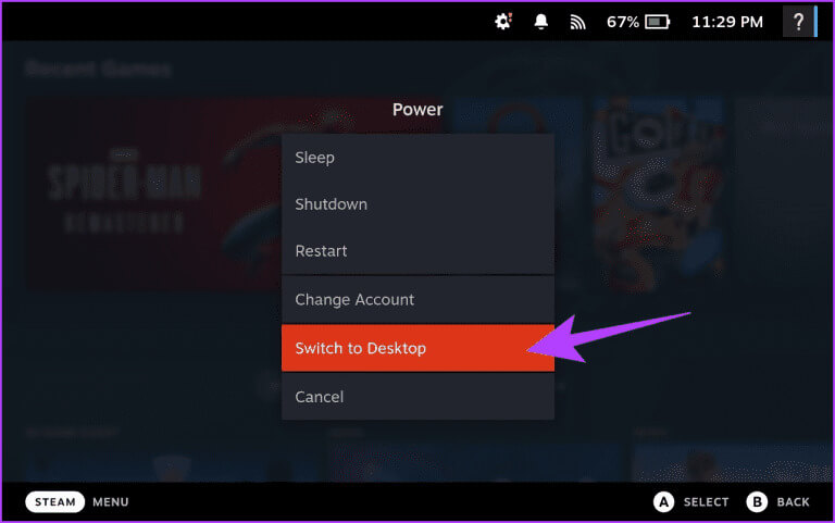 0.-hold-down-the-power-button-and-select-Switch-to-Desktop-from-the-power-menu-768x481-1 كيفية تثبيت Proton GE على Steam Deck