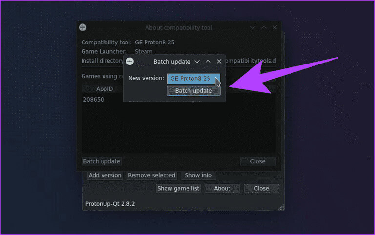 14.-In-the-new-window-that-pops-up-select-the-New-version-if-available.-Then-click-on-Batch-update-to-install-it-768x481-1 كيفية تثبيت Proton GE على Steam Deck