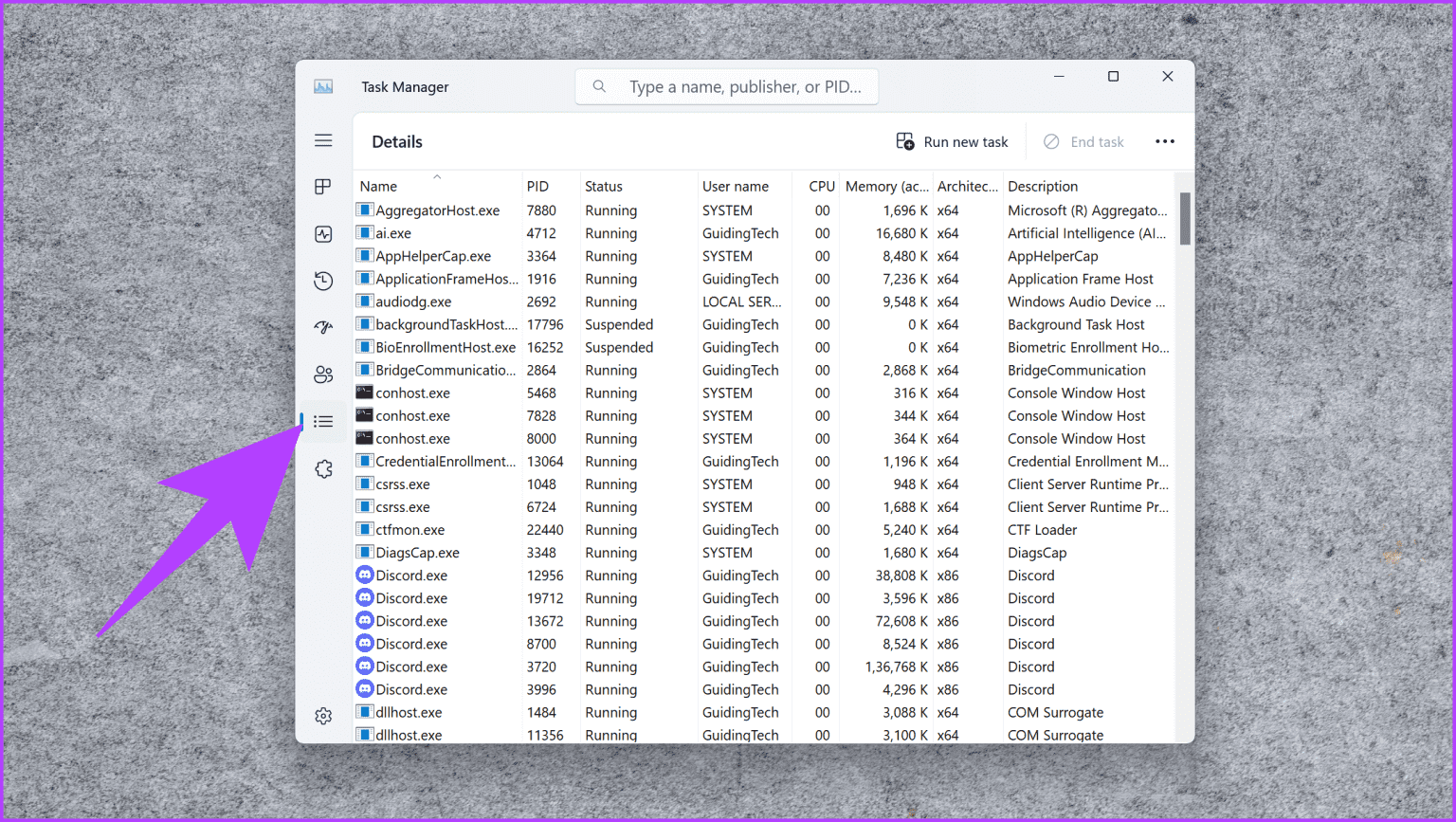 2.-Inside-the-Task-Manager-select-the-Details-tab-from-the-left-sidebar-1536x867-1 10 طرق لإصلاح أخطاء Discord "اتصال RTC" و"No Route" على Windows