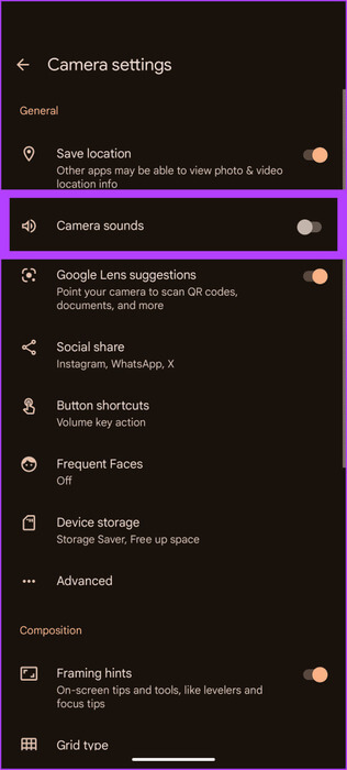 كيفية إيقاف تشغيل صوت الكاميرا على Google Pixel - %categories