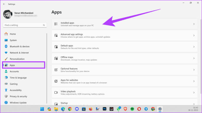 4.-select-Apps-from-the-left-sidebar-and-then-click-on-Installed-apps-683x385-1 كيفية تعطيل Windows Hello لكلمات مرور Google Chrome