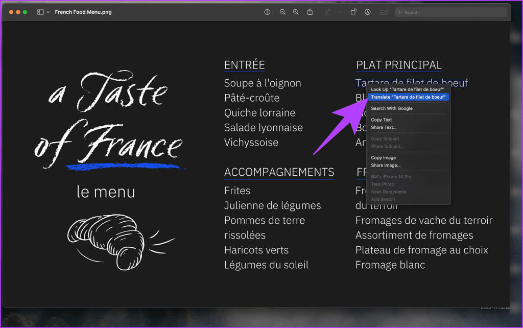6.-right-click-on-the-highlighted-text-and-select-Translate-1024x642-1 كيفية استخدام Live Text على Mac: دليل كامل