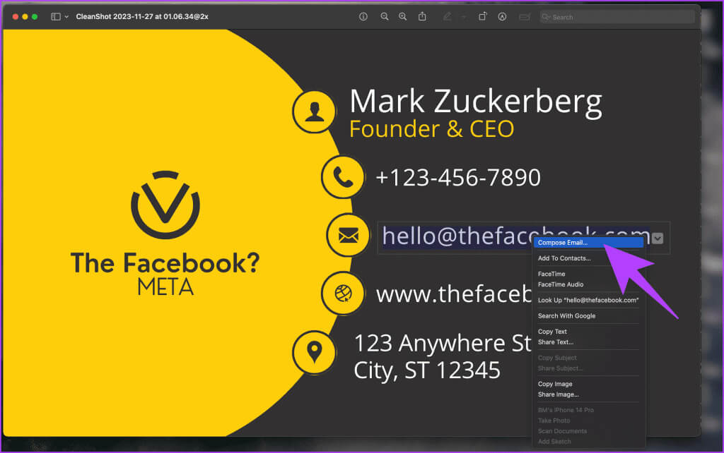 9.-simply-locate-the-email-address-within-the-image-and-right-click-on-it.-From-the-options-that-pop-up-select-Compose-Email-1024x642-1 كيفية استخدام Live Text على Mac: دليل كامل
