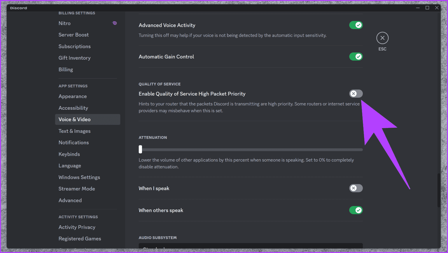 9.-switch-to-the-Voice-Video-tab-on-the-left.-Then-on-the-right-side-scroll7 10 طرق لإصلاح أخطاء Discord "اتصال RTC" و"No Route" على Windows