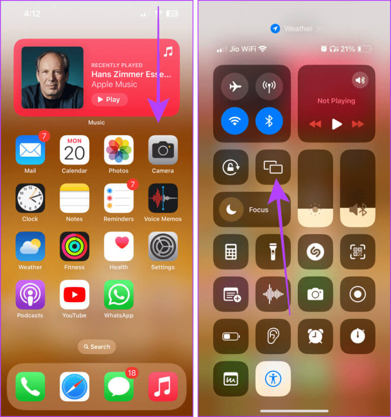 Access-Control-Center-on-iPhone-768x820-1 طريقتان لعكس شاشة iPhone على Mac