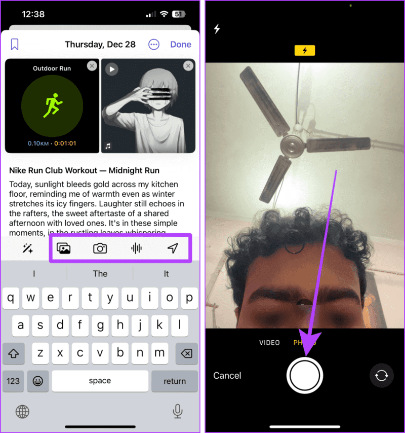 Add-Additional-Media-to-an-Entry-in-the-Journal-App-1 كيفية استخدام تطبيق Journal على هاتفك iPhone