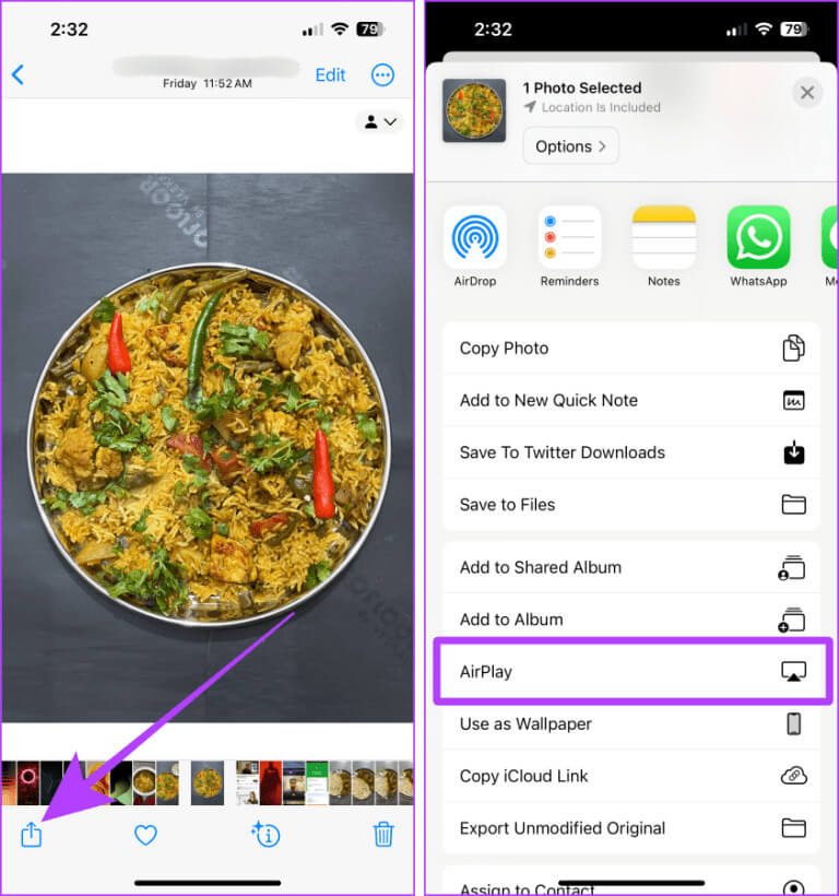 AirPlay-Photos-on-iPhone-768x820-1 طريقتان لعكس شاشة iPhone على Mac