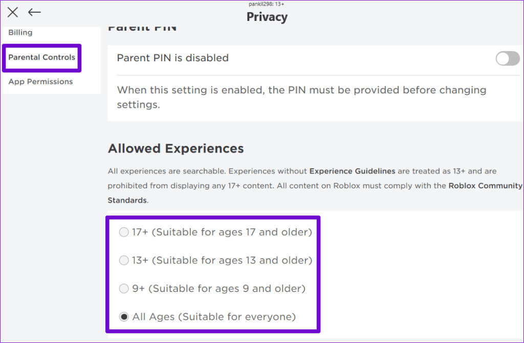 Allowed-Experience-in-Roblox-1024x672-2 أفضل 8 إصلاحات لعدم إمكانية الانضمام إلى ألعاب Roblox