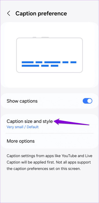 Caption-Settings-on-Android-500x1024-1 أفضل 8 إصلاحات لعدم عمل الترجمات المغلقة على YouTube