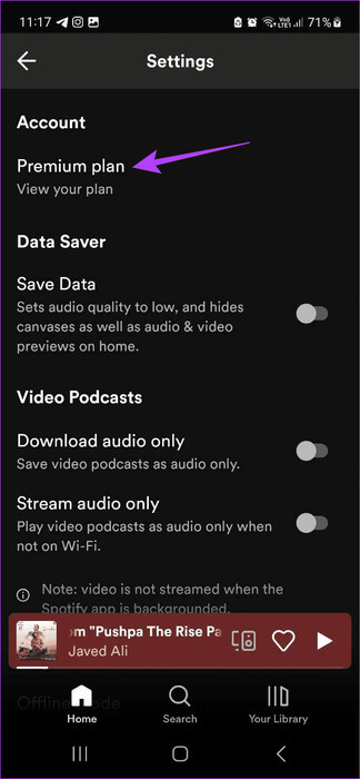 Check-Your-Spotify-Plan-1 10 إصلاحات لعدم عمل Spotify Premium دون الاتصال بالإنترنت على الهواتف الذكية
