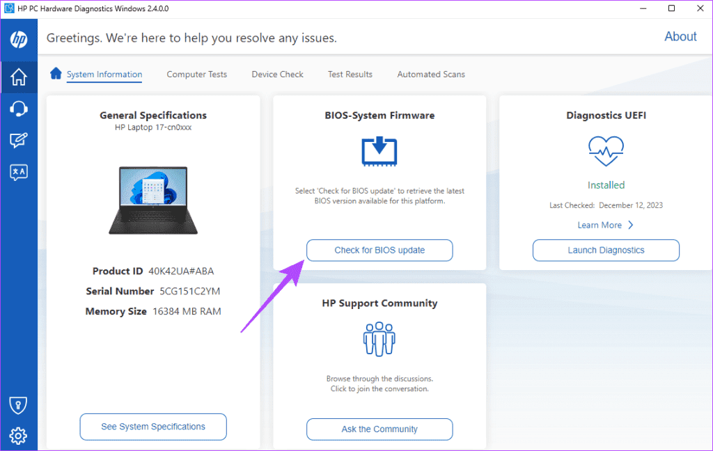 Check-for-BIOS-update-1024x648-1 أفضل 5 إصلاحات لعدم اكتشاف وحدة معالجة الرسومات GPU على Windows 11