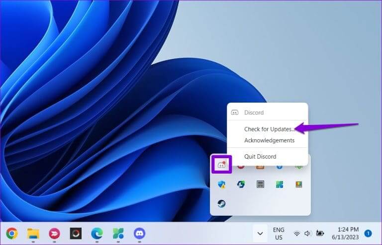 Check-for-Discord-Updates-1-768x494-1 أفضل 7 إصلاحات لخطأ "فشل هذا التفاعل" في Discord على Windows