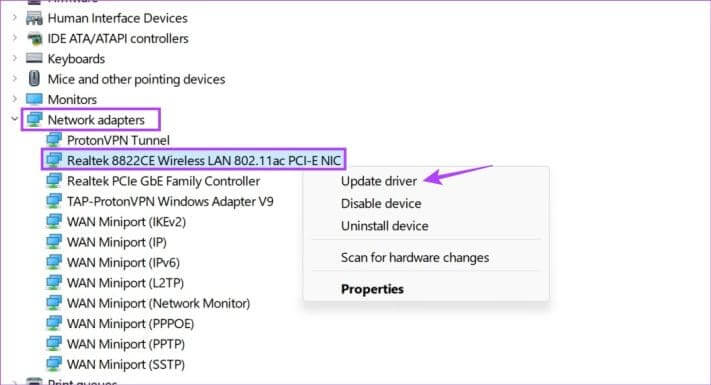 Check-for-driver-updates-1-711x385-1 9 إصلاحات لخطأ "لا يمكن الاتصال بهذه الشبكة" على Windows 11