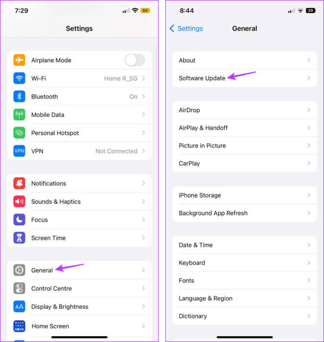 Check-for-iPhone-Software-Update-12-768x812-1 أفضل 9 إصلاحات لعدم تشغيل مقاطع فيديو Apple Music على iPhone وiPad وMac وWindows