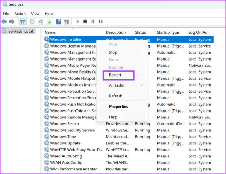 Check-the-Windows-Installer-Service-768x589-1 أفضل 8 إصلاحات لمشكلة "NSIS "Error Launching Installer في Windows 10 و11