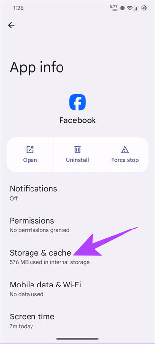 Choose-Storage-and-cache-4-692x1536-1 7 طرق لإصلاح عدم عمل ذكريات Facebook