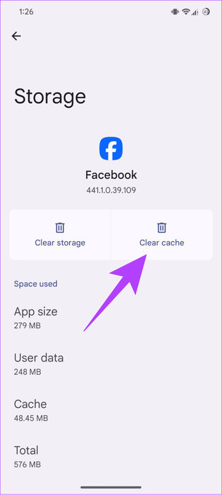 Choose-clear-cache-3-692x1536-1 7 طرق لإصلاح عدم عمل ذكريات Facebook