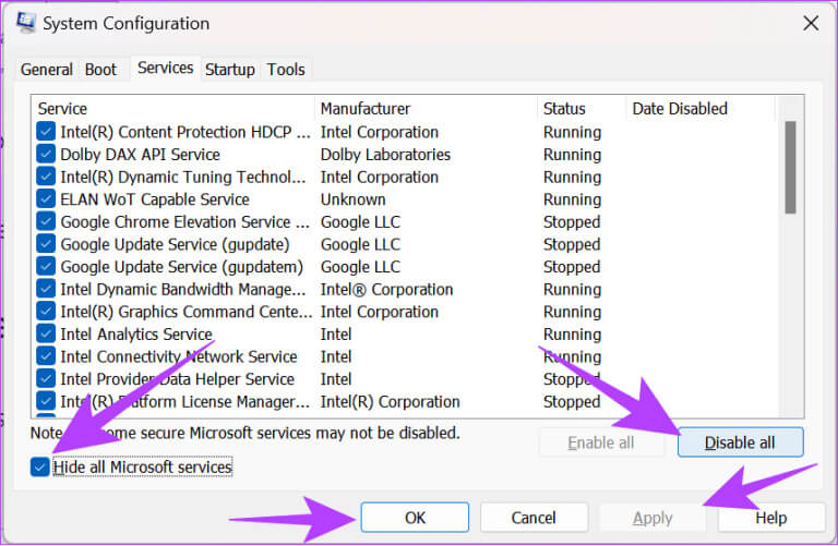 Choose-hide-all-microsoft-services-and-select-Disable-all-to-followerd-by-ok-and-Apply-768x501-1 14 أفضل الطرق لإصلاح رمز الخطأ Roblox 268
