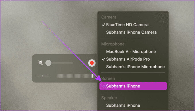 Choose-iPhone-from-the-Menu-678x385-1 طريقتان لعكس شاشة iPhone على Mac