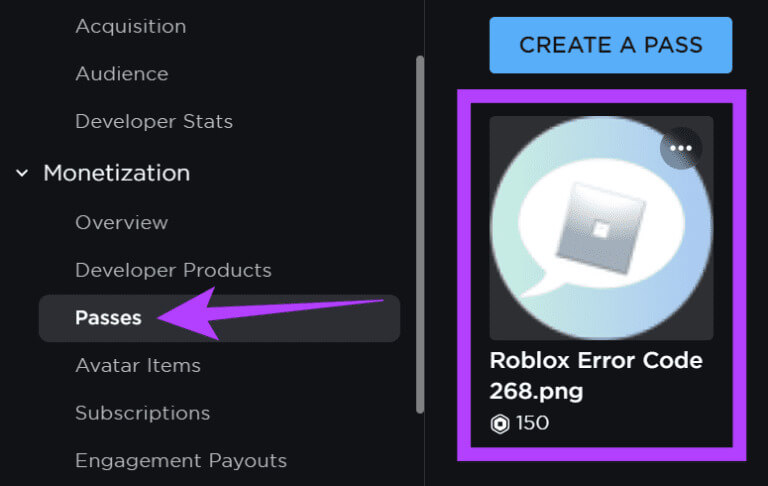 Choose-the-Passes-and-then-select-the-Pass-you-want-to-edit-768x486-1 كيفية إرسال Robux إلى حساب آخر للكمبيوتر الشخصي والهاتف المحمول