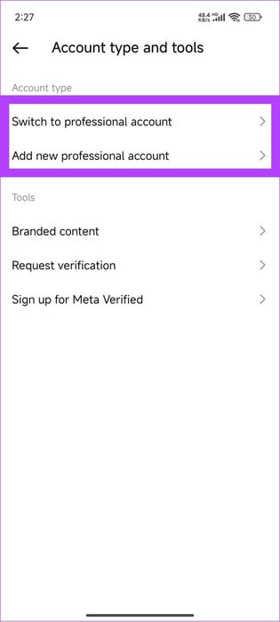 Choose-the-account-type-692x1536-1 5 طرق لإصلاح عدم عمل ملفات GIF على Instagram