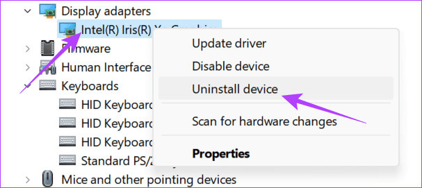 Choose-the-device-to-disable-and-select-Uninstall-device ما هو ftdibus.sys على Windows وكيفية إعادة تمكين تكامل الذاكرة