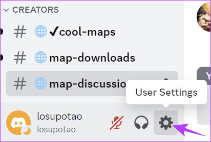 Choose-the-gear-icon-next-to-the-username كيفية تمكين أو تعطيل قنوات NSFW على Discord