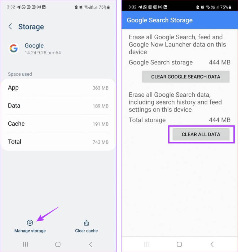 Clear-Google-data-768x813-1 9 طرق لإصلاح خطأ "Google يستمر في التوقف" على Android