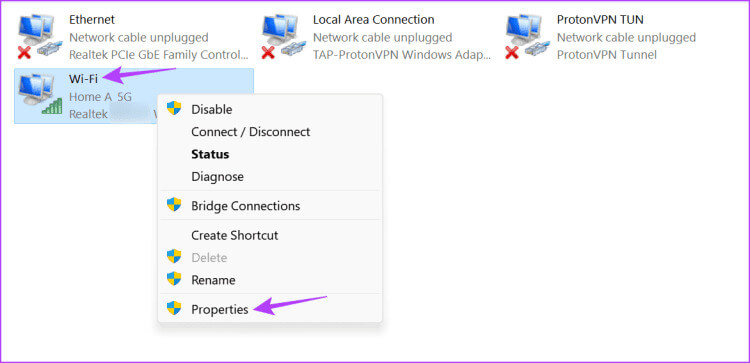 Click-on-Properties-7-750x363-1 9 إصلاحات لخطأ "لا يمكن الاتصال بهذه الشبكة" على Windows 11
