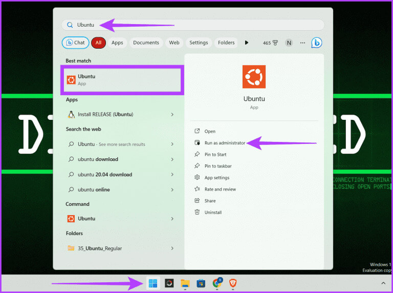 Click-the-Windows-icon-and-launch-Ubuntu-768x572-1 كيفية إنشاء مفاتيح SSH على Windows