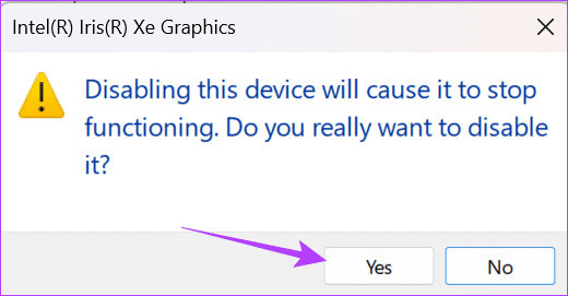 Click-yes-to-confirm-to-disable-device-driver ما هو ftdibus.sys على Windows وكيفية إعادة تمكين تكامل الذاكرة