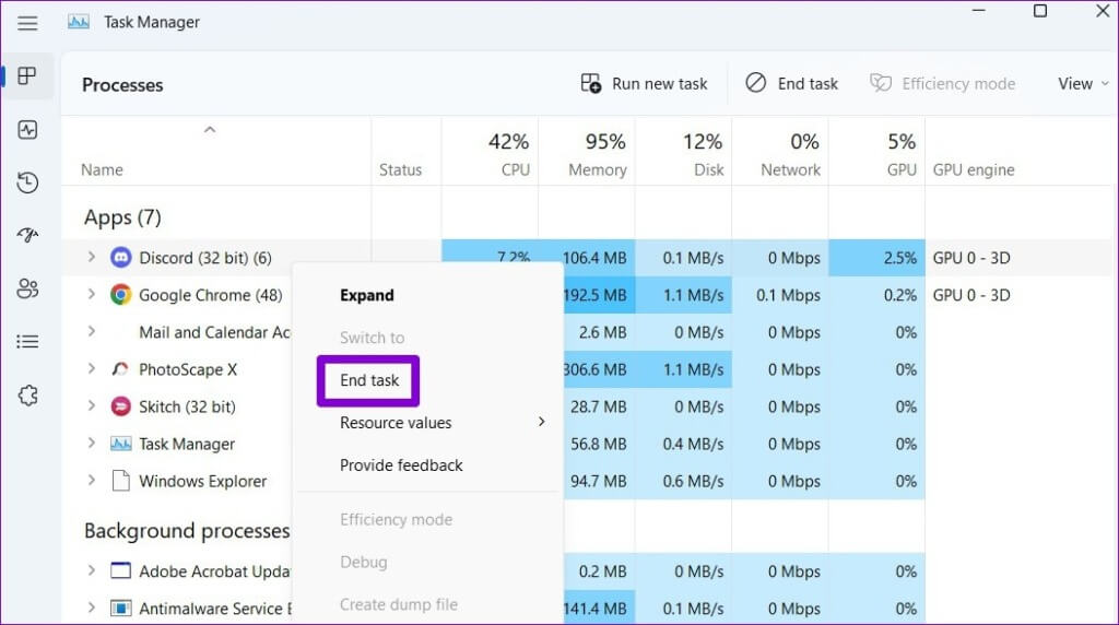Close-Discord-Using-Task-Manager-1024x572-1 أفضل 6 إصلاحات لعدم عمل Discord Overlay على Windows