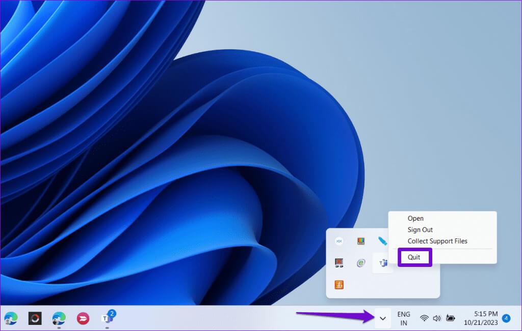 Close-Teams-on-Windows-1024x651-1 أفضل 7 إصلاحات لعدم عمل التدقيق الإملائي في Microsoft Teams على Windows
