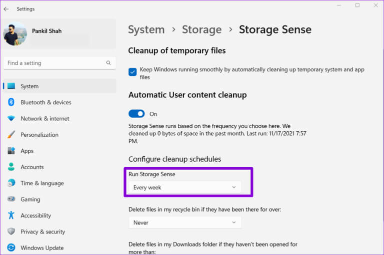 Configure-Storage-Sense-Schedule-768x511-1 أفضل 5 إصلاحات لمشكلة استمرار محرك الأقراص في الامتلاء على Windows