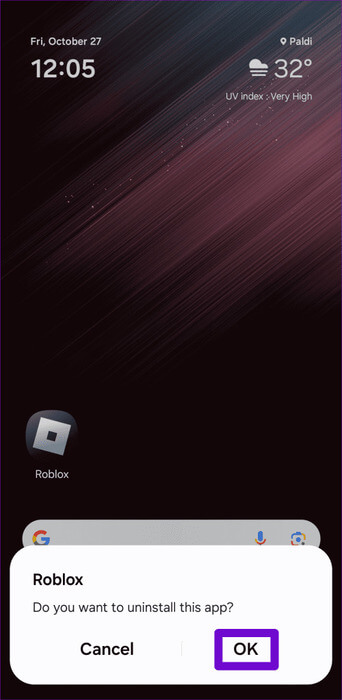 Confirm-Uninstall-Roblox-App-From-Android-500x1024-1 أفضل 8 إصلاحات لعدم إمكانية الانضمام إلى ألعاب Roblox