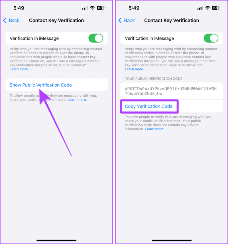 Copy-Verification-Code ما هي ميزة التحقق من مفتاح الاتصال في iMessage وكيفية استخدامه
