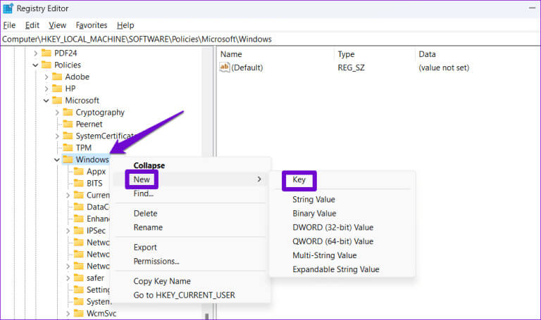 Create-New-Key-in-Registry-Editor-3-768x455-1 أفضل 6 إصلاحات لعدم ظهور OneDrive في مستكشف الملفات على Windows