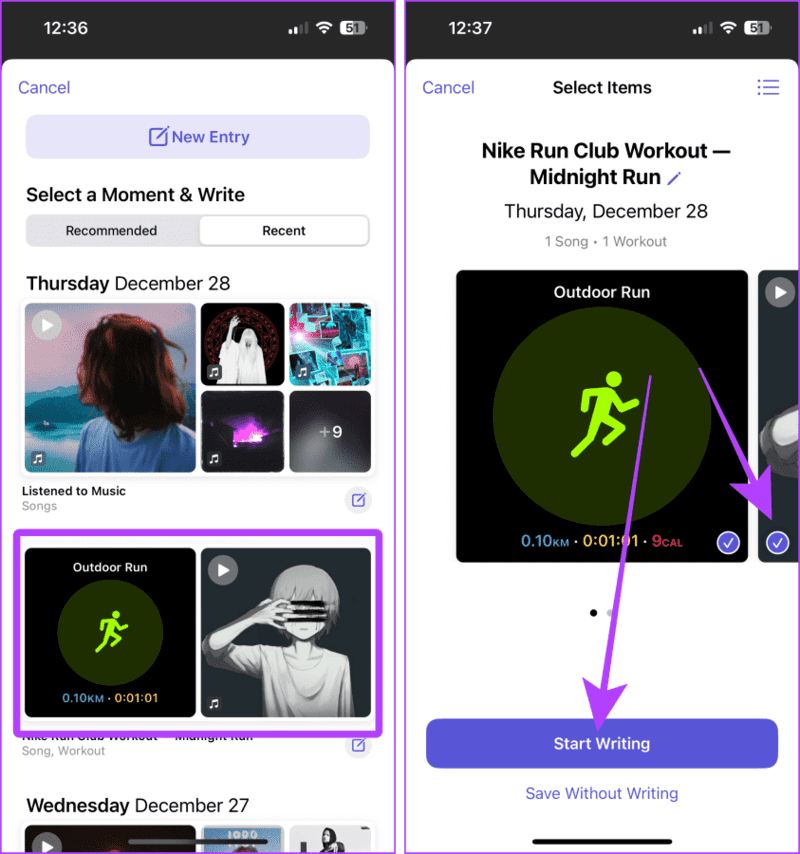 Create-a-New-Journal-Entry-with-Media-Workout كيفية استخدام تطبيق Journal على هاتفك iPhone
