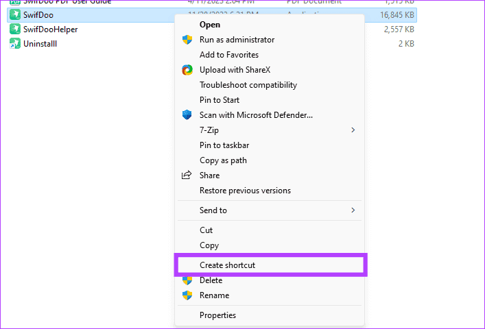 Create-shortcut-1 أفضل 7 إصلاحات لعدم عمل اختصارات سطح المكتب على Windows 11