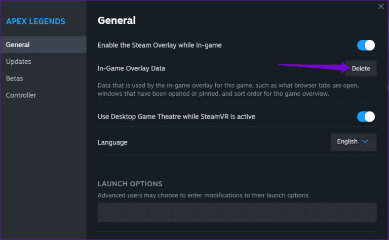 Delete-Steam-Overlay-Data-for-a-Game-768x474-1 أفضل 7 إصلاحات لعدم عمل Steam Overlay في Windows