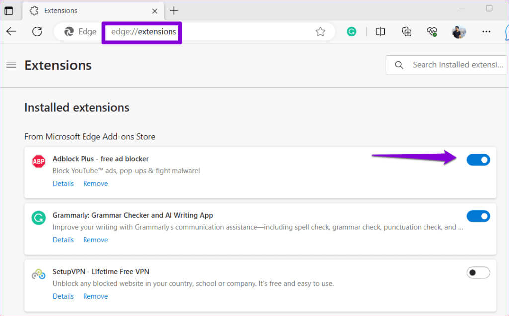 Disable-Ad-Blocker-in-Edge-1-1024x637-1 أفضل 8 إصلاحات لعدم إمكانية الانضمام إلى ألعاب Roblox