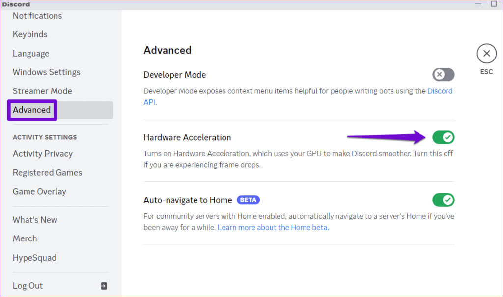 Disable-Discord-Hardware-Acceleration-1024x604-1 أفضل 6 إصلاحات لعدم عمل Discord Overlay على Windows