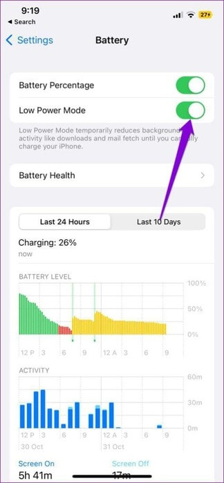 Disable-Low-Power-Mode-on-iPhone-2-474x1024-1 أفضل 7 إصلاحات لعدم عمل ميزة Picture-in-Picture في Facebook Messenger