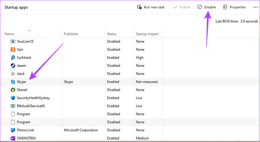 Disable-enabled-apps أفضل 6 إصلاحات لعدم عمل مهلة شاشة القفل على Windows 11