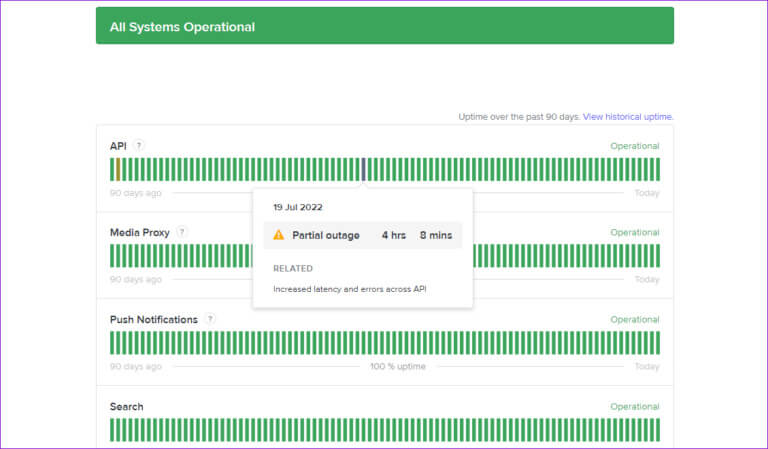 Discord-Server-Status-768x449-1 أفضل 7 إصلاحات لخطأ "فشل هذا التفاعل" في Discord على Windows