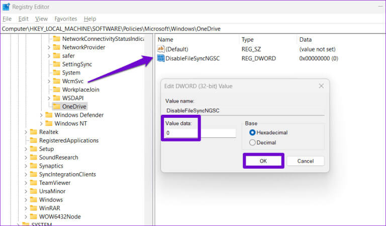 Edit-DWORD-in-Registry-Editor-5-768x449-1 أفضل 6 إصلاحات لعدم ظهور OneDrive في مستكشف الملفات على Windows