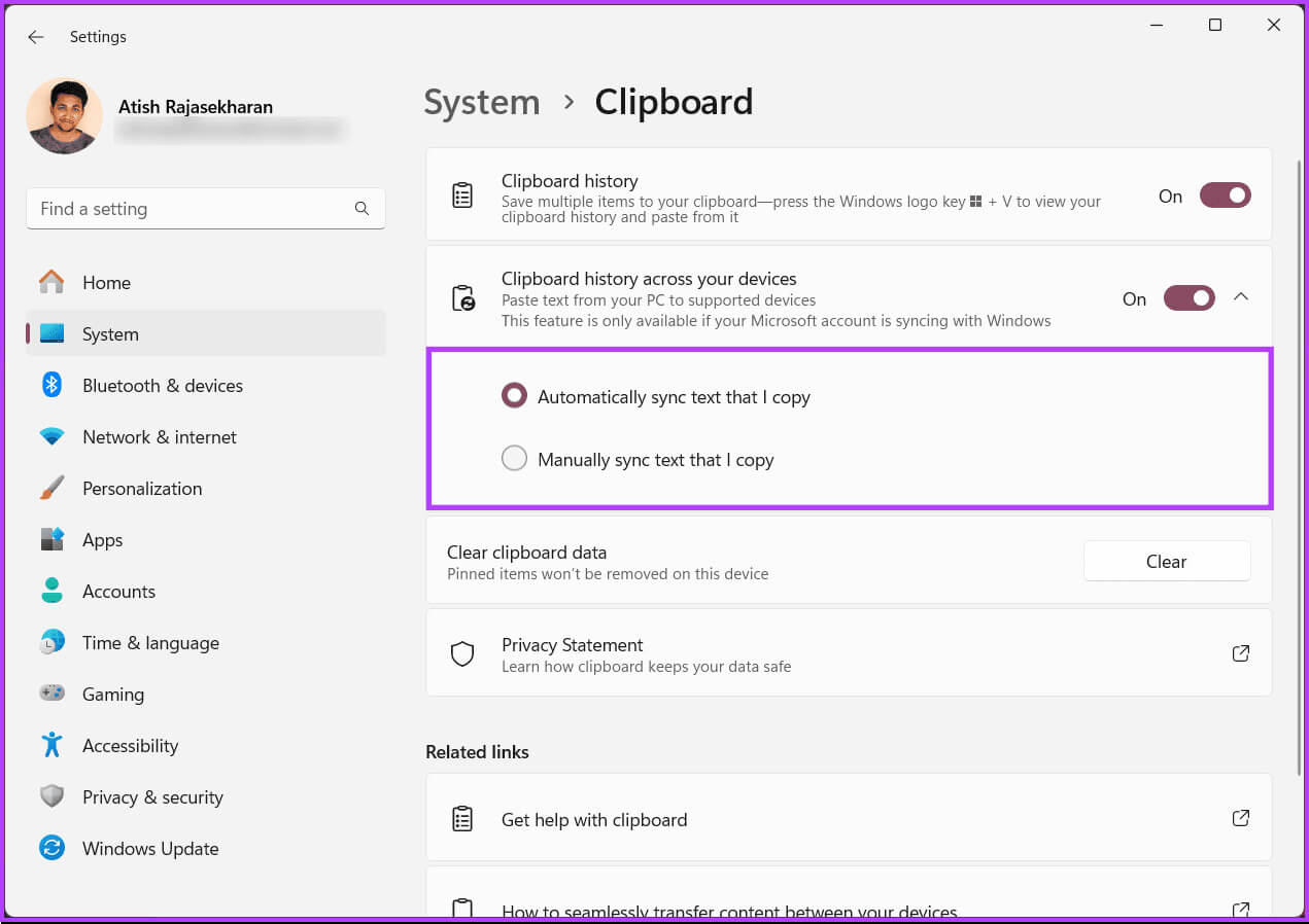 Enable-Clipboard-Syncing-in-Windows-11_18 كيفية تمكين مزامنة الحافظة في Windows 11